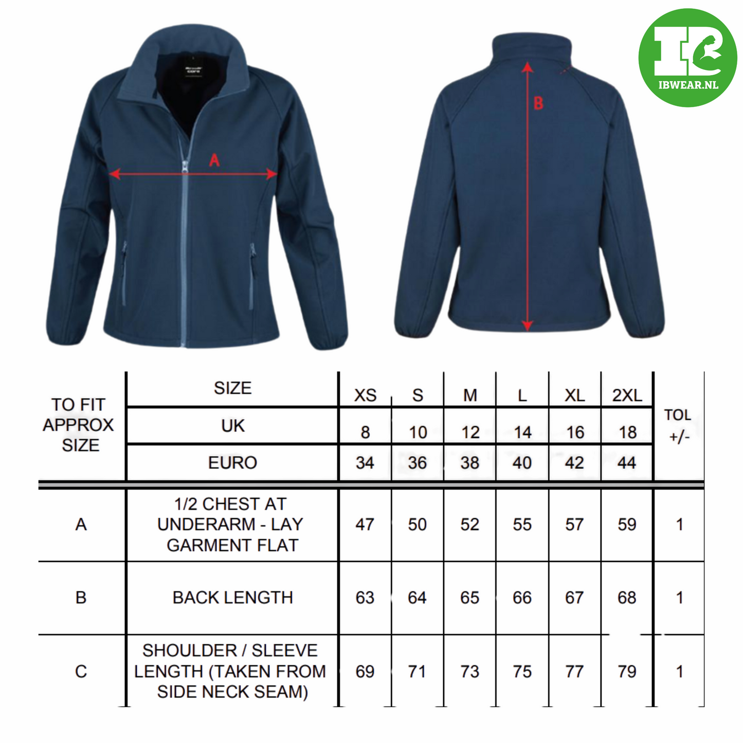 2-Laags Softshell Jas (Dames)