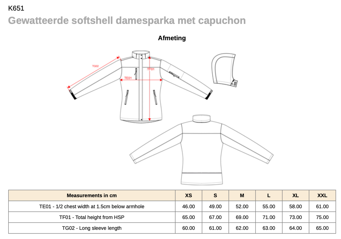 Gewatteerde Softshell Parka (Dames)